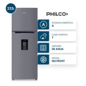 Heladera No Frost Philco PHNT367XD 333Lts C/Dispenser Acero