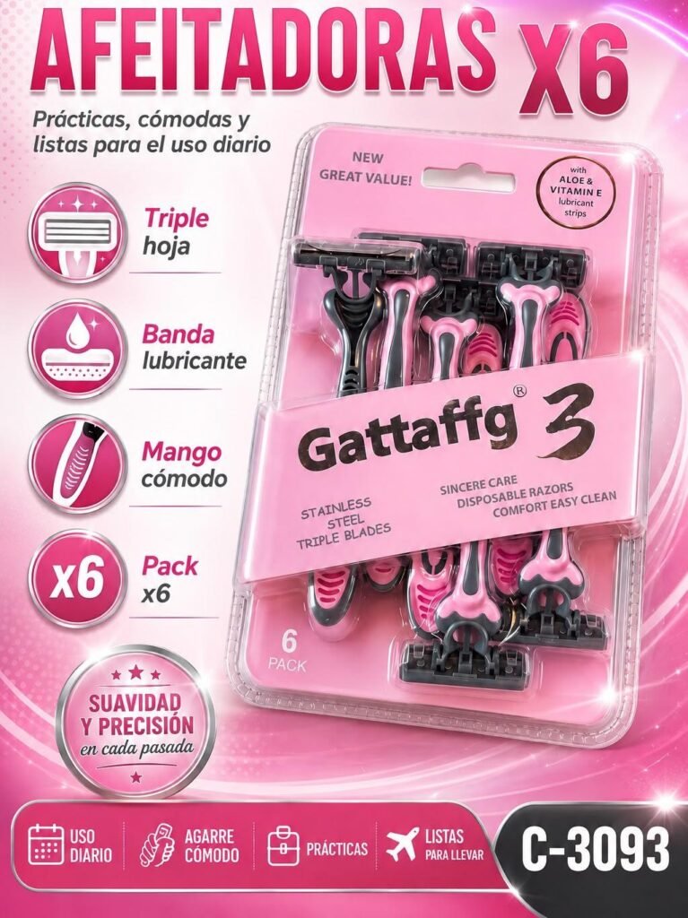 Afeitadoras descartables Gattaffg x6