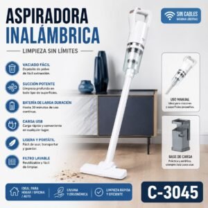 Aspiradora inalámbrica vertical con base de carga