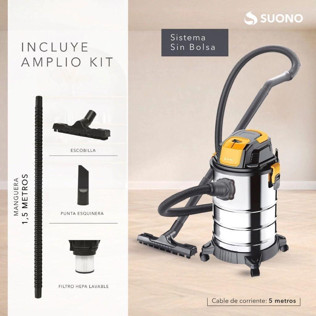 Aspiradora Suono acero inoxidable sin bolsa