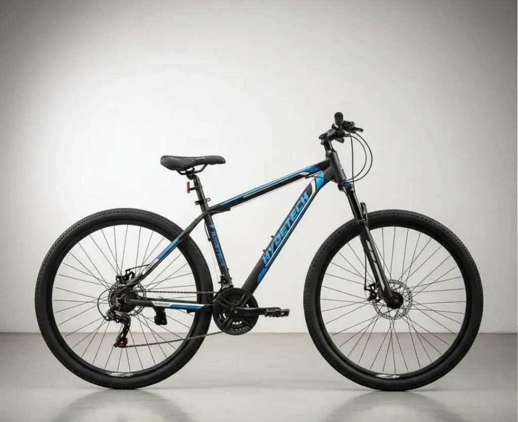 Bicicleta mountain bike Rydetech negra y azul