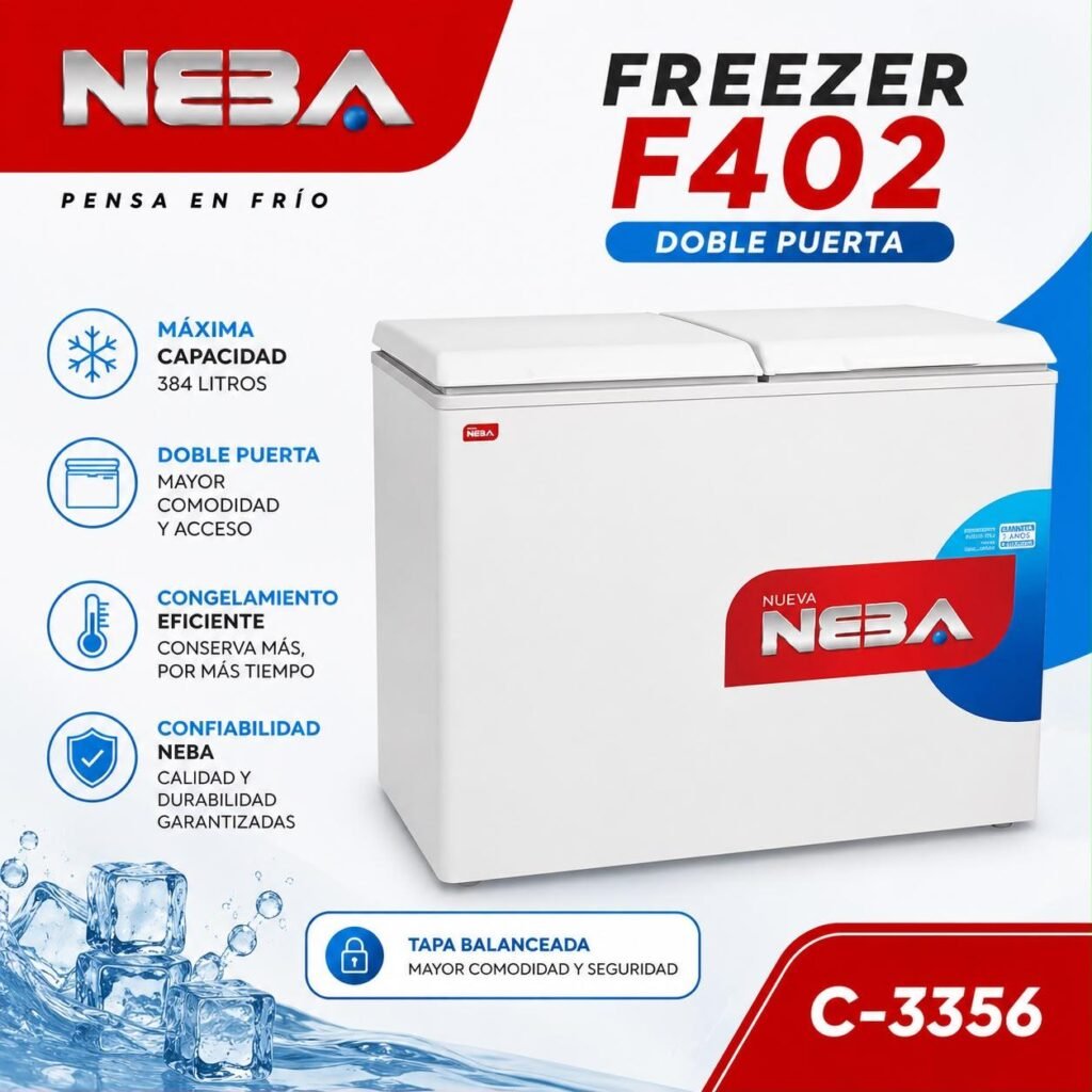 Freezer NEBA F402 doble puerta 384 L