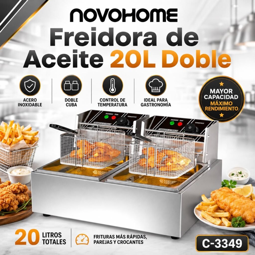 Freidora de aceite doble Novohome 20 L