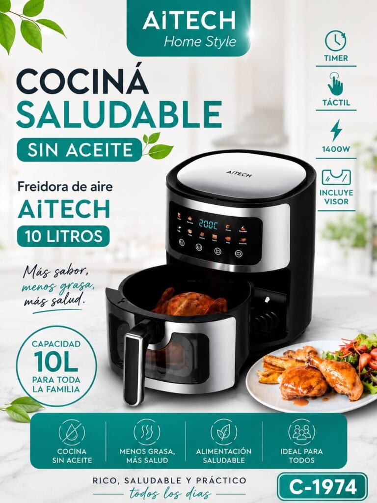 Freidora de aire AiTech 10 L 1400 W