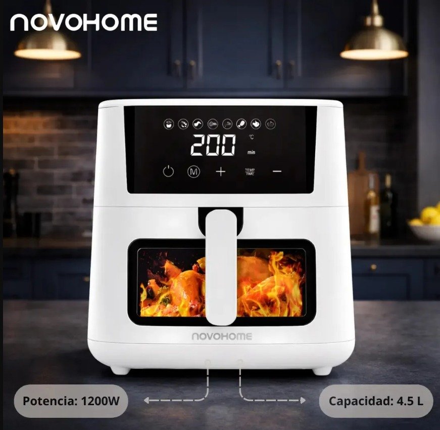 Freidora de aire Novohome 4,5 L 1200 W