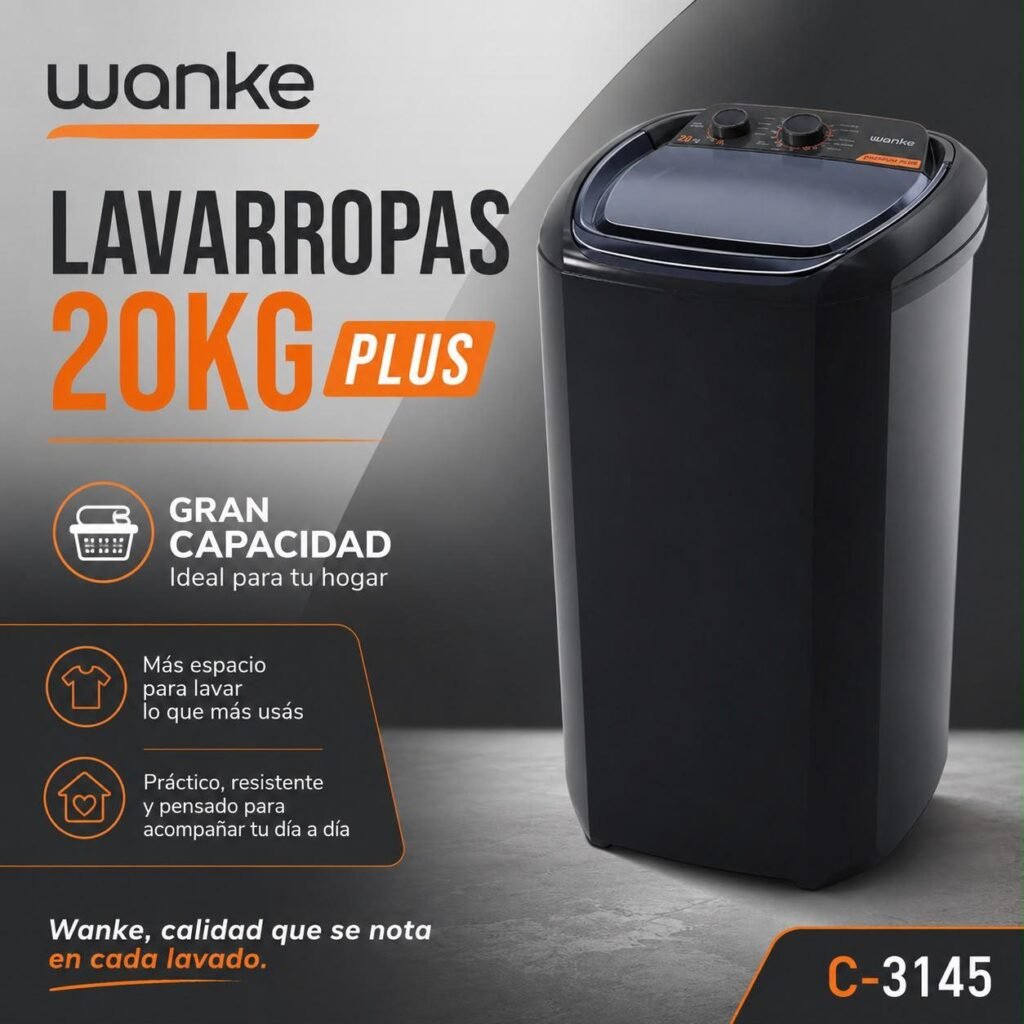 Lavarropas Wanke 20 kg Plus