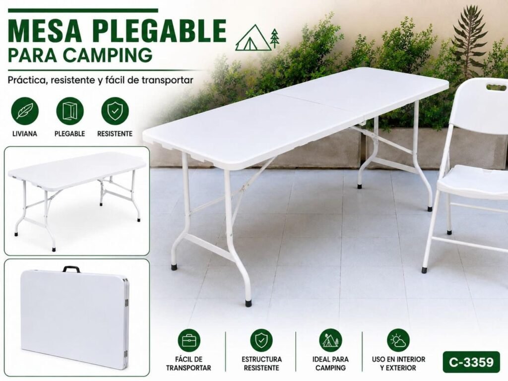 Mesa plegable para camping