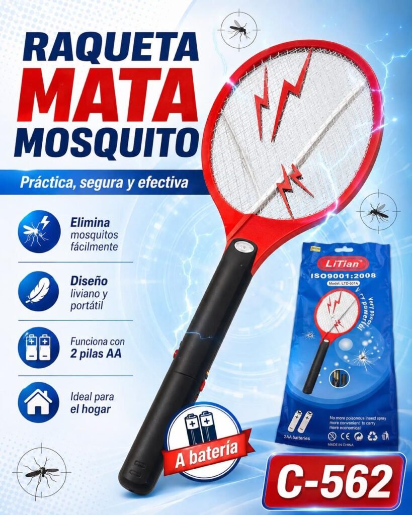 Raqueta mata mosquitos a batería