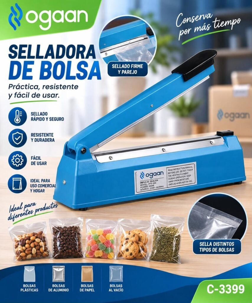 Selladora de bolsas OGAAN PFS-200 300 W